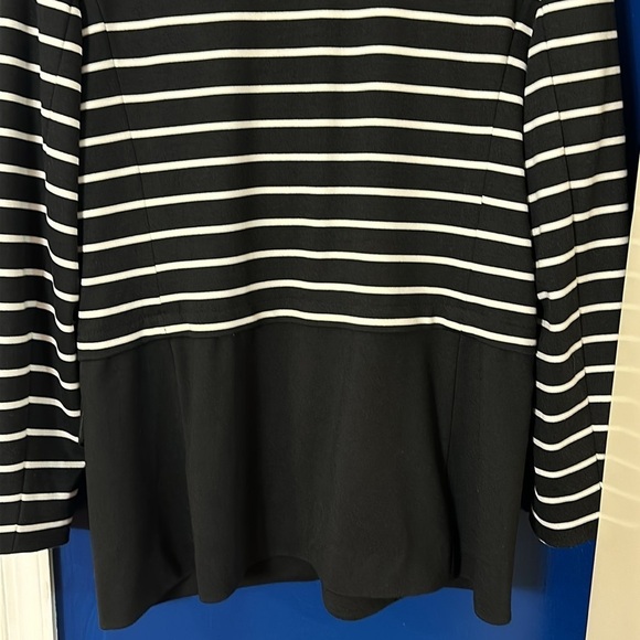 Grace Elements Black & White Striped Fully Lined Polyester & Spandex Jacket - Picture 7 of 7